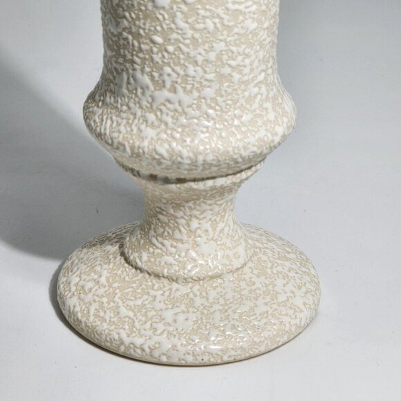 Vintage California Originals Pottery Vase White Splatter On Cream w/ Teal Tall - Picture 3 of 9